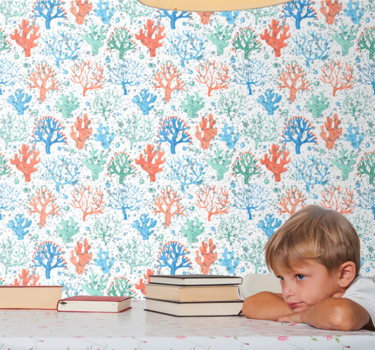 Papel mural naturaleza huella de arrecife de coral - TenVinilo