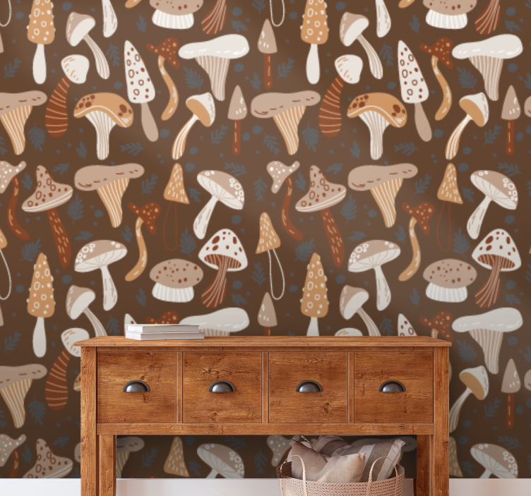 Papel mural naturaleza mezcla de champiñones - TenVinilo