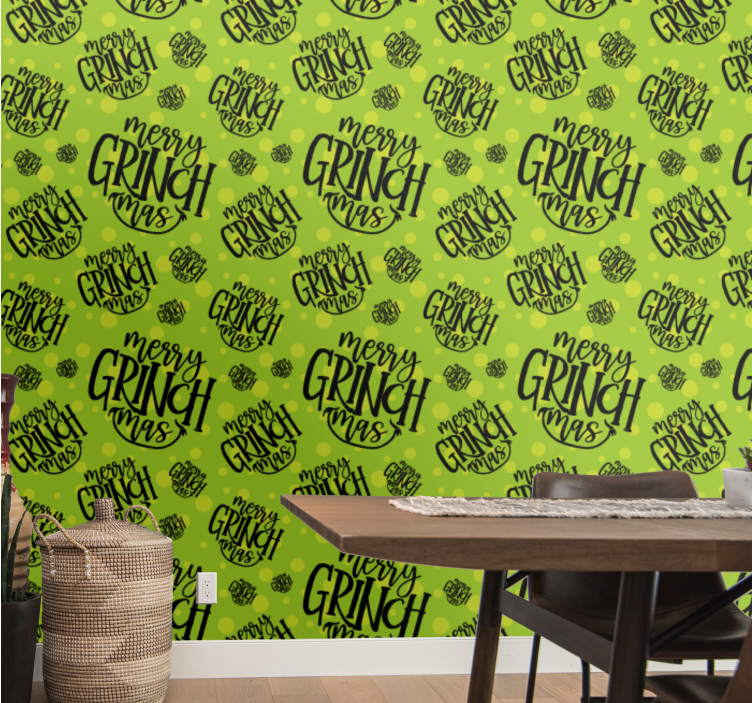 Papel mural navideño patrón de carácter festivo - TenVinilo