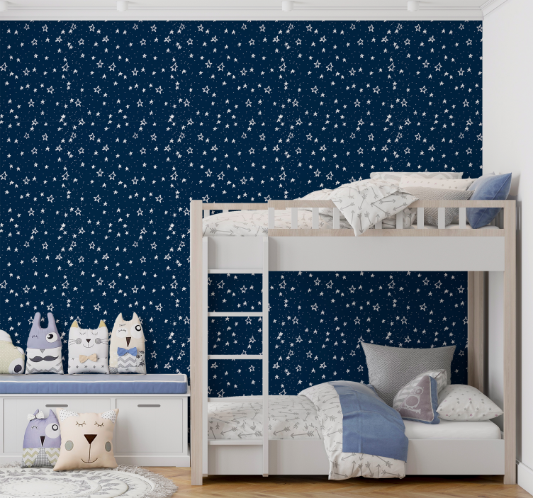 Papel mural Navy estrellas dibujadas - TenVinilo