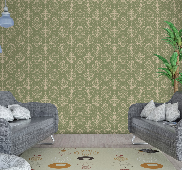 Papel mural ornamental detalle de patrón barroco - TenVinilo