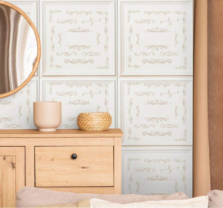 Papel mural azulejos diseño elegante y ornamentado - TenVinilo