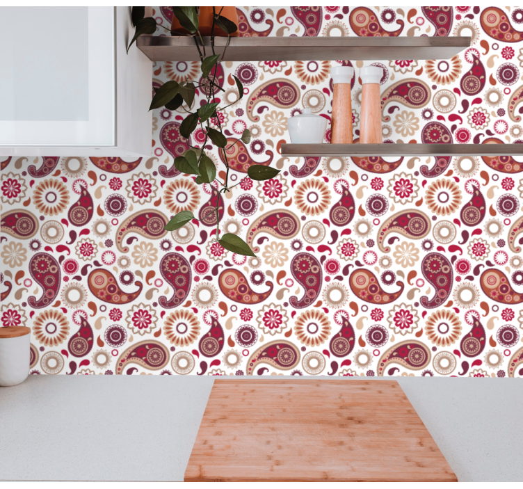 Papel mural ornamental motivo paisley - TenVinilo