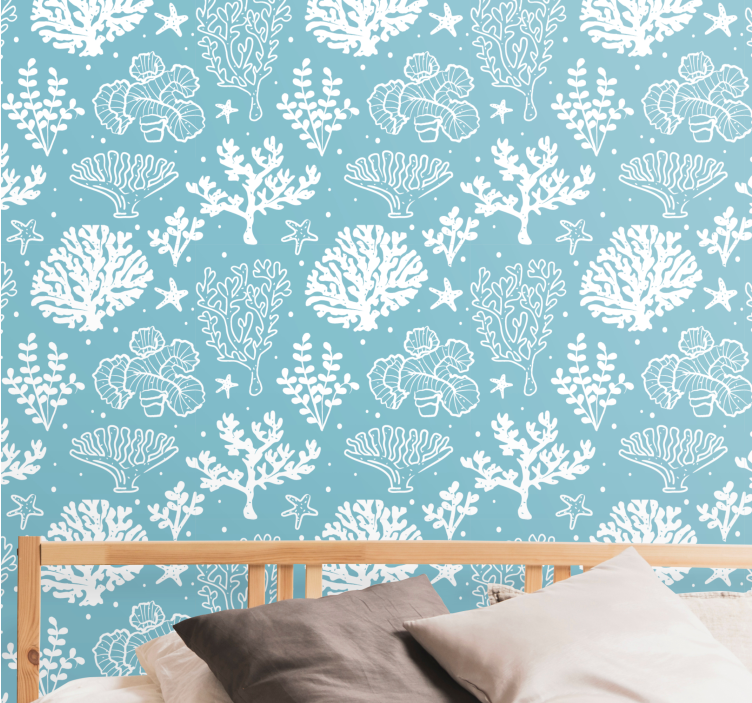 Papel mural peces botánicos submarinos - TenVinilo