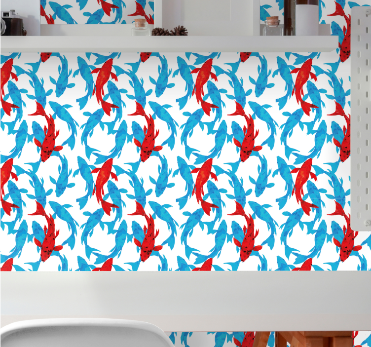 Papel mural peces danza acuática - TenVinilo