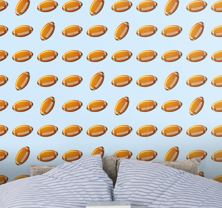 Papel mural personalizable frenesí de fútbol - TenVinilo