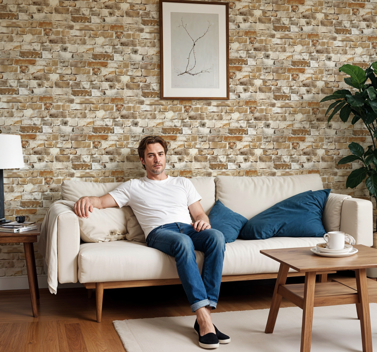 Papel mural piedra material desgastado - TenVinilo