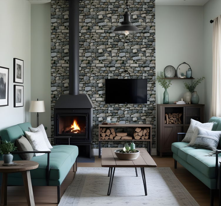 Papel mural piedra patrón realista - TenVinilo