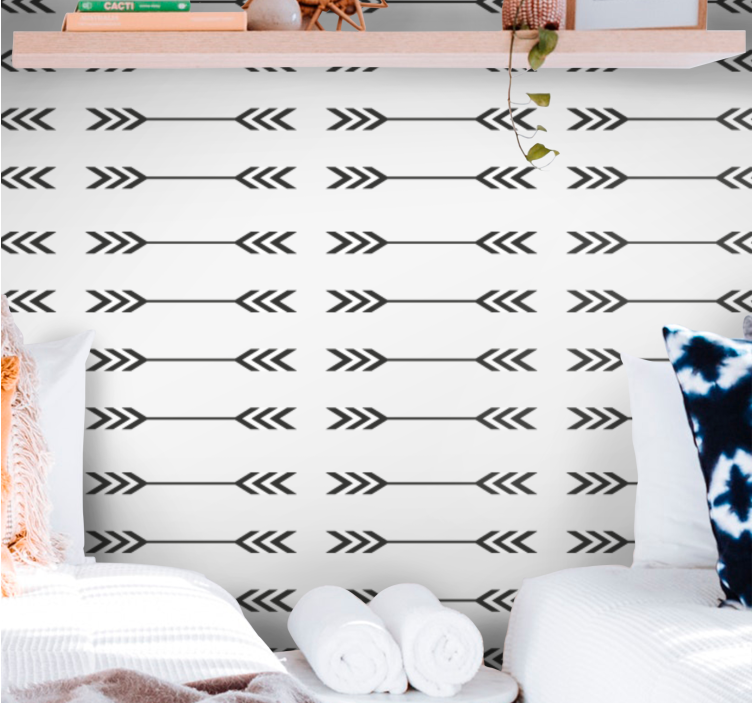 Papel mural personalizable patrones de flechas minimalistas - TenVinilo