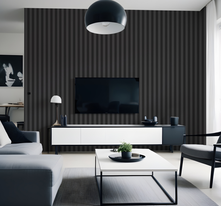 Papel mural rayas verticales tonos negros - TenVinilo