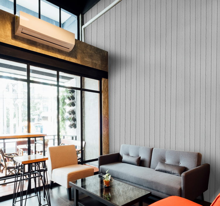 Papel mural rayas verticales patrón gris texturizado - TenVinilo