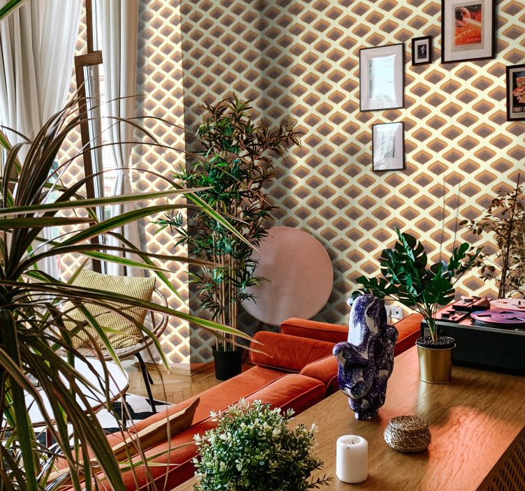 Papel decorativo de los 70s pétalos - TenVinilo