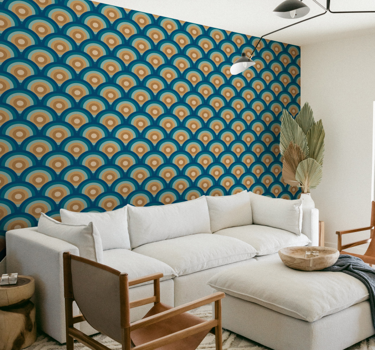 Papel decorativo escamas estilo años 70  - TenVinilo