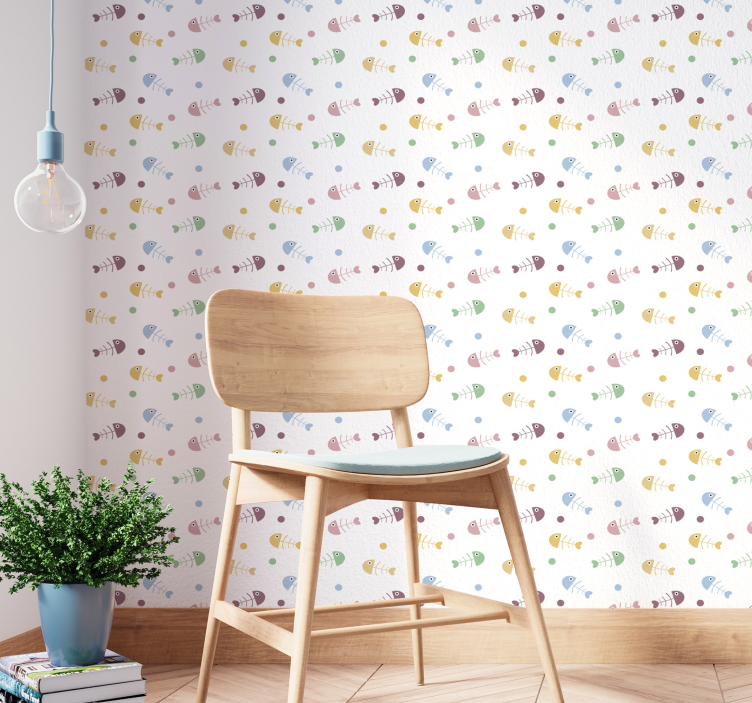 Papel pintado animal espinas de pescado - TenVinilo