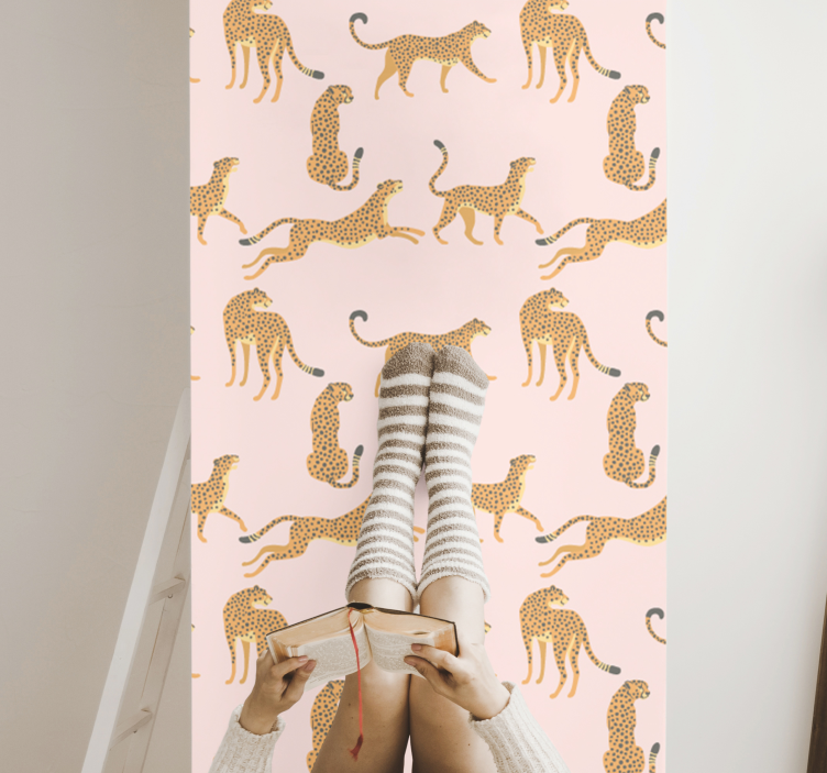 Papel mural animal estética del estampado de leopardo - TenVinilo