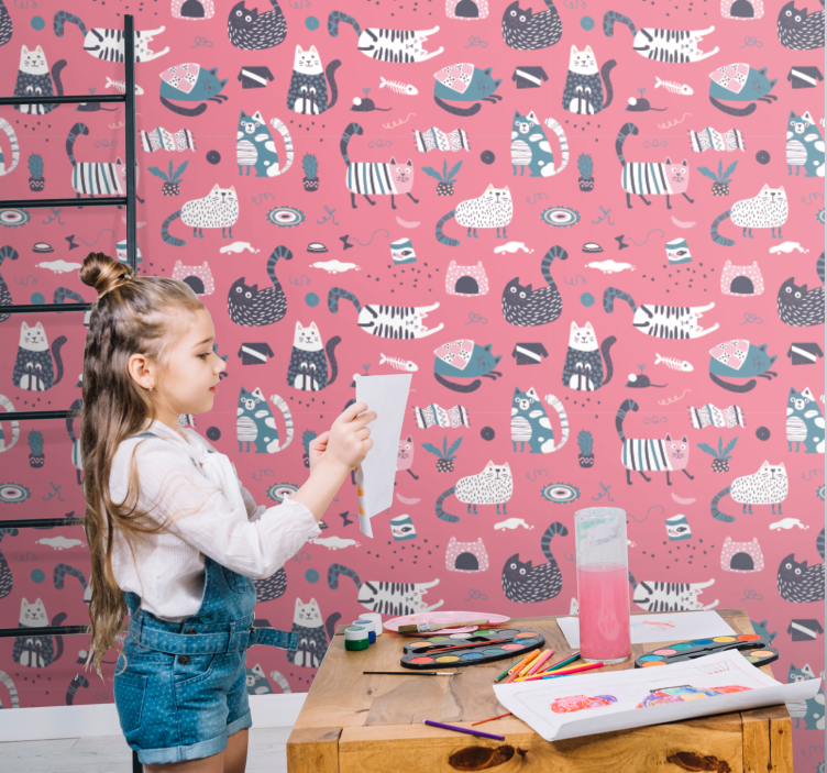 Papel pintado animal Gatitos nórdicos - TenVinilo