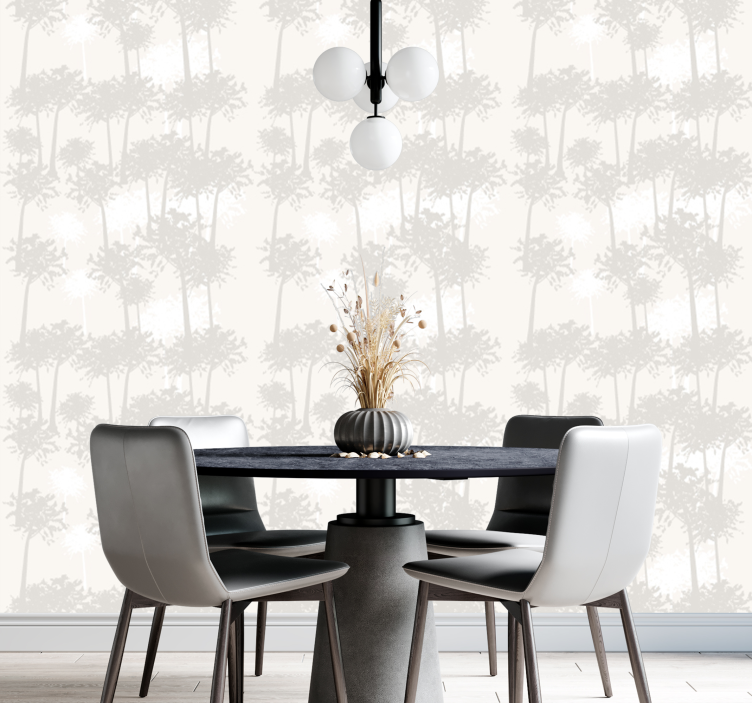 Papel mural árboles bosque silueta - TenVinilo