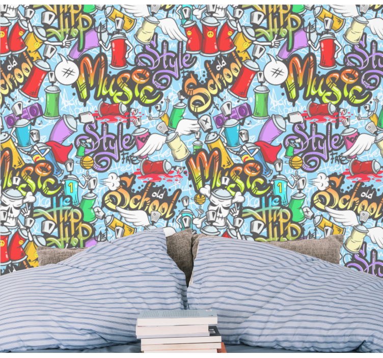 Papel pintado de arte Etiquetas de pared de graffiti colorido - TenVinilo