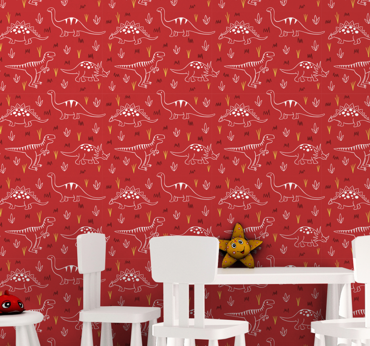 Papel mural dinosaurios ilustración de dinosaurio - TenVinilo