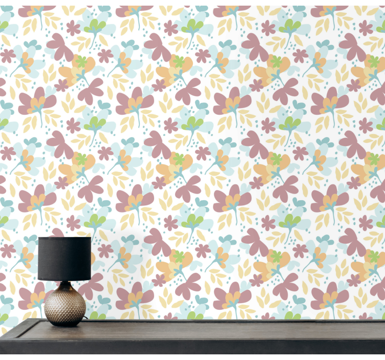 Papel pintado flores decoración con estampado floral - TenVinilo