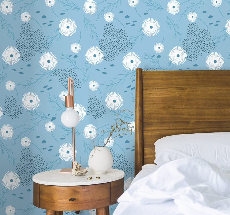 Papel pintado flores patrón de explosión floral - TenVinilo