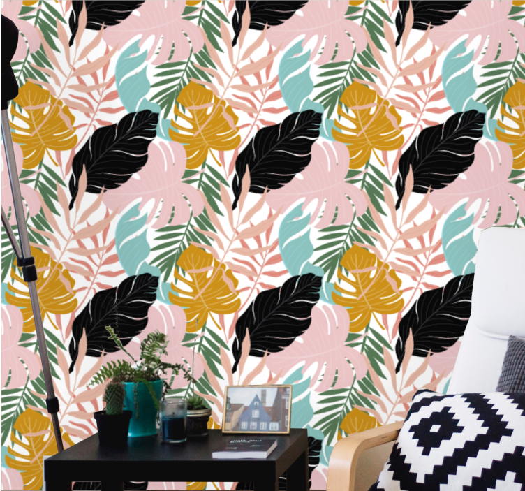 Papel mural hojas surtido de follaje exótico - TenVinilo