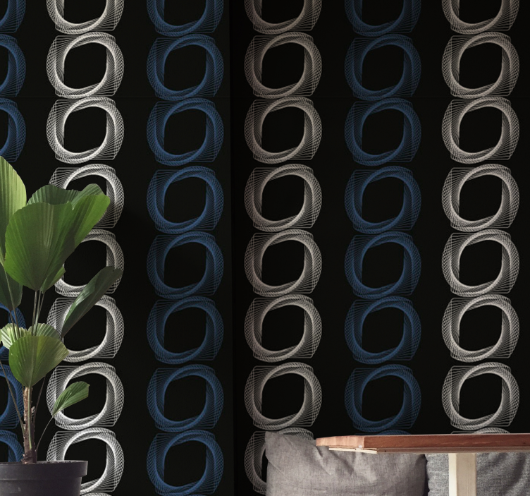 Papel mural abstracto patrones circulares - TenVinilo