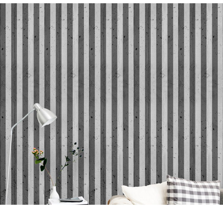 Papel pintado hormigón Hormigón con rayas negras - TenVinilo
