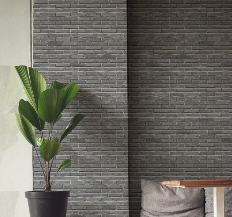 Papel pintado ladrillo en la sombra - TenVinilo