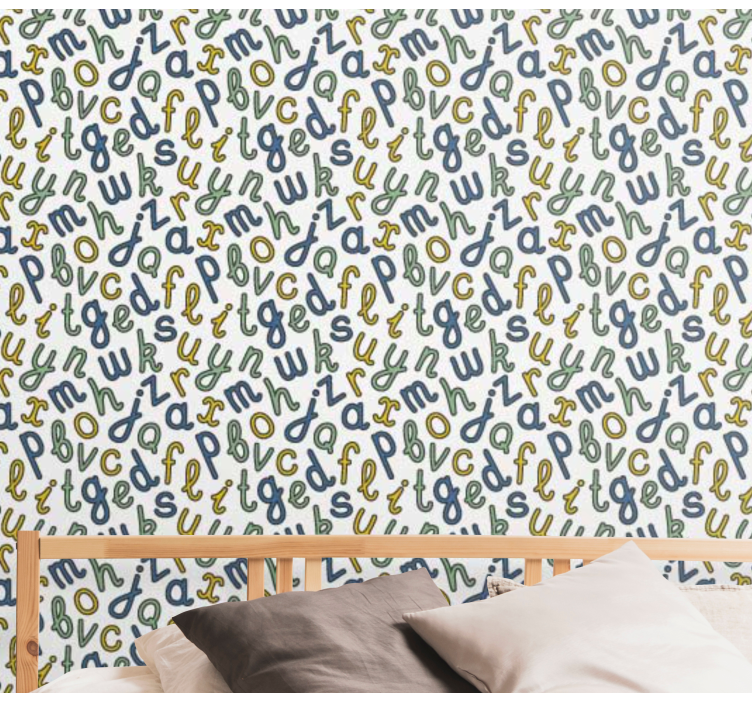 Papel mural letras mezcla de alfabetos - TenVinilo