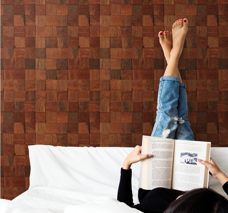 Papel pintado imitación madera Textura de fondo de madera - TenVinilo