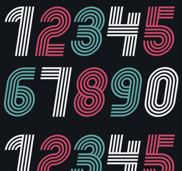 Papel mural vintage diseño de patrón numérico - TenVinilo