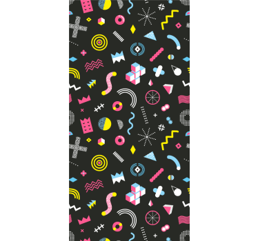 Papel mural vintage formas retro dinámicas - TenVinilo
