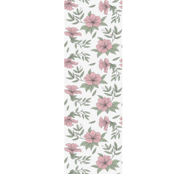 Papel mural comedor motivo floral rosa - TenVinilo