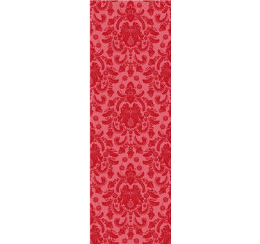 Papel mural clásico damasco floral rojo - TenVinilo