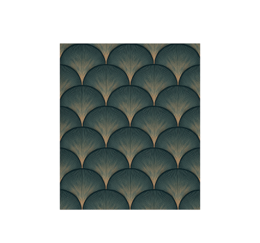 Papel mural vintage abanicos verdes art déco de los años 20 - TenVinilo