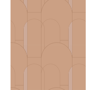 Papel mural comedor patrón circular geométrico terracota - TenVinilo