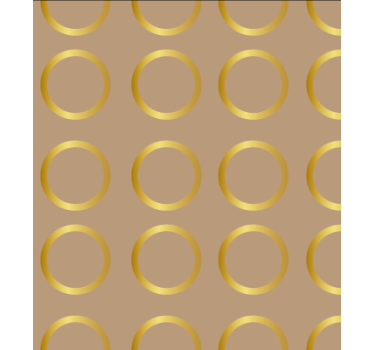 Papel mural comedor patrón geométrico círculos dorados - TenVinilo