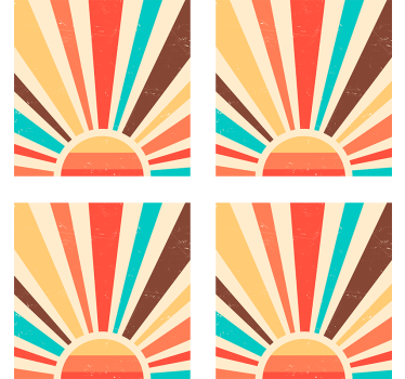 Papel mural vintage atardecer abstracto vintage - TenVinilo