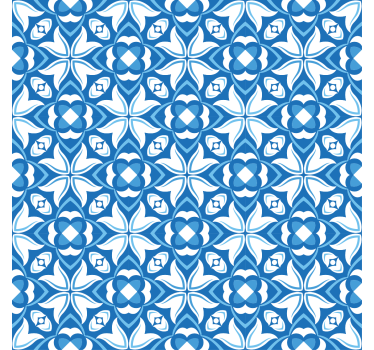 Papel mural vintage jarrón azul moderno estilo hampton - TenVinilo