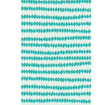 Papel mural oficinas zig zag a mano en acuamarina y blanco - TenVinilo