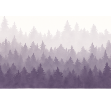 Papel mural paisaje bosque de niebla púrpura - TenVinilo