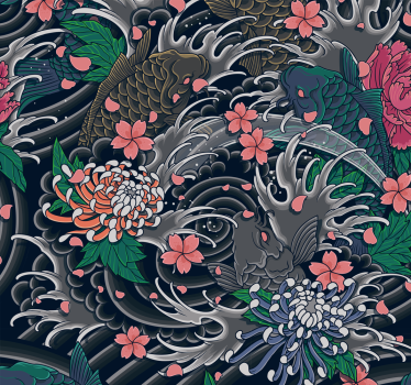 Papel pintado de cocina estilo oriental - TenVinilo