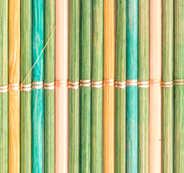 Papel pintado baño verde patrón bambú - TenVinilo