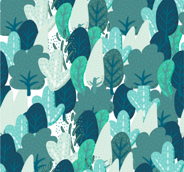 Papel pared naturaleza árboles dibujados - TenVinilo