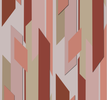 Papel pared abstracto piezas rojas flotantes - TenVinilo
