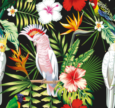 Papel pintado animales Loros de colores brillantes - TenVinilo