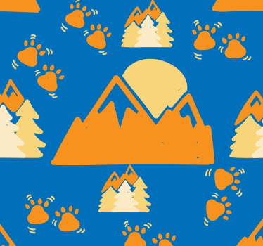 Papel pared de paisaje Huellas en la montaña - TenVinilo