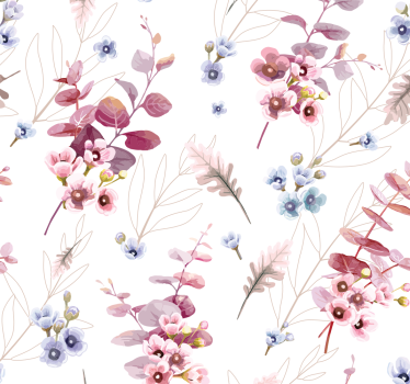 Papel pintado vintage Estilo vintage rosa flores - TenVinilo