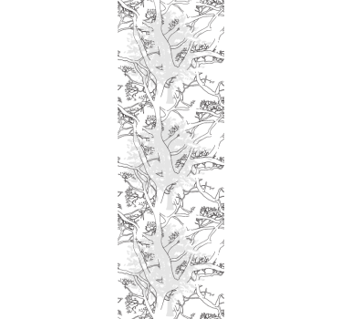 Papel pared naturaleza ramas árboles grises - TenVinilo